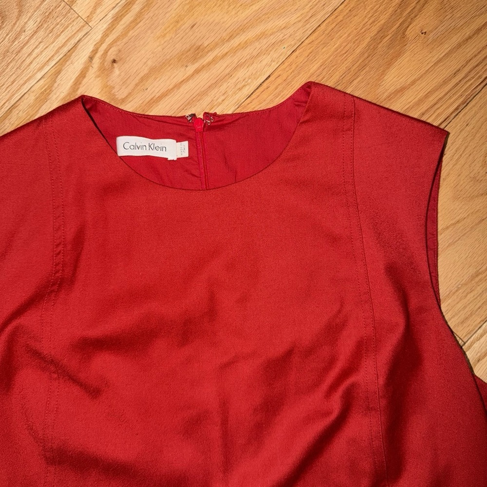 Calvin Klein Womens Burnt Orange Midi Dress Formal Size 14 - Picture 2 of 10